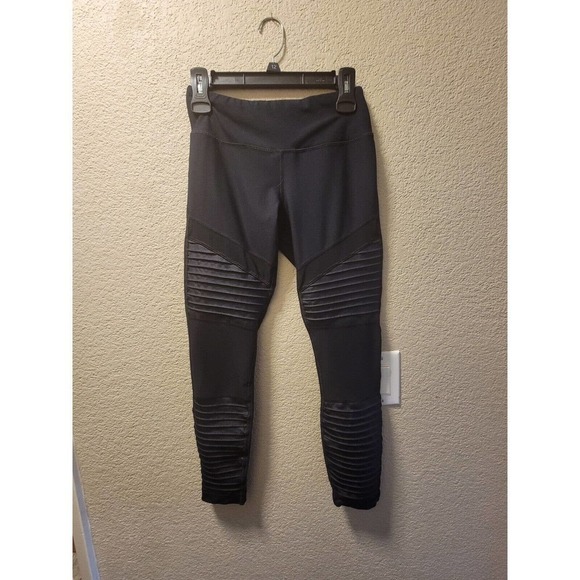 90 Degree By Reflex Black Legging With Faux Leather Detail Size Small - Picture 1 of 3